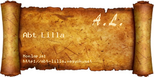 Abt Lilla névjegykártya